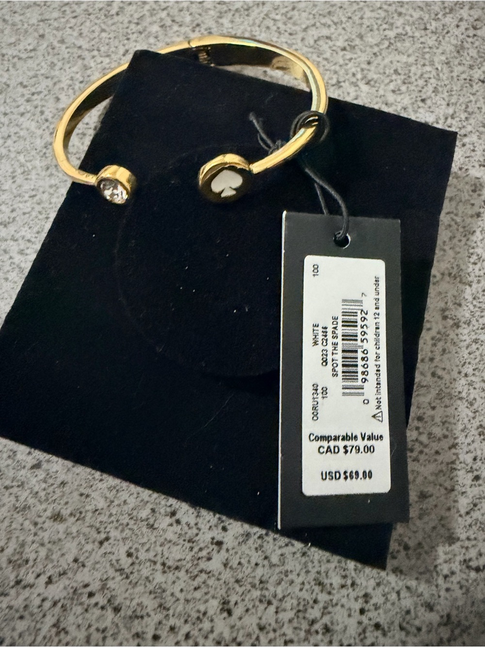 kate spade Gold Toned Open Bangle with Crystal and Enamel Accents - Picture 3 of 3